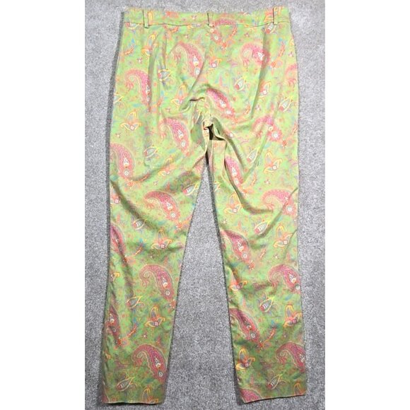 Lauren Ralph Lauren Chino Pants Flat Front Paisley Print Ankle Preppy Women's 10 - Picture 11 of 12